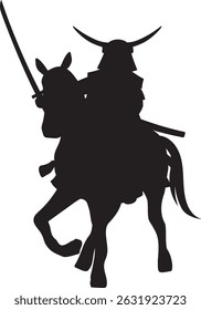 Silhouette illustration of a Sengoku warlord