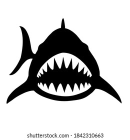 Silhouette illustration of a shark. Vector illustration on a white background.
