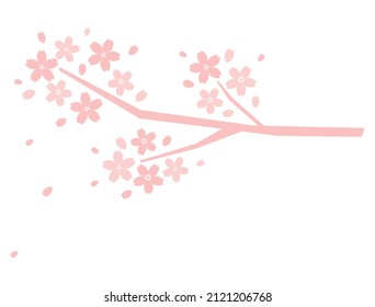 silhouette illustration of a simple cherry blossom branch