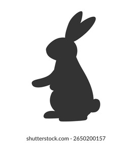 Ilustração de silhueta de um coelho sentado com patas dianteiras estendidas

