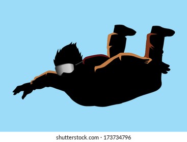 Silhouette Illustration Of A Sky Diver