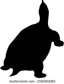 Silhouette illustration of soft-shelled turtle