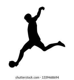 silhouette illustration of someone playing football