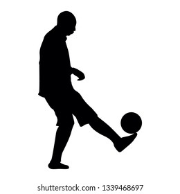 silhouette illustration of someone playing football