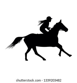 silhouette illustration of someone riding a horse