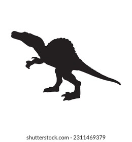 Silhouette illustration of a spinosaurus