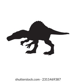 Silhouette illustration of a spinosaurus
