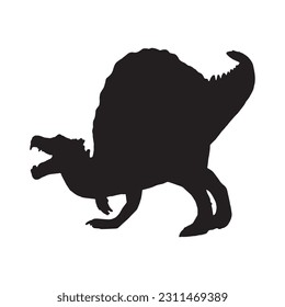 Silhouette illustration of a spinosaurus