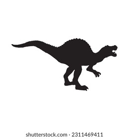 Silhouette illustration of a spinosaurus