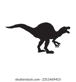 Silhouette illustration of a spinosaurus