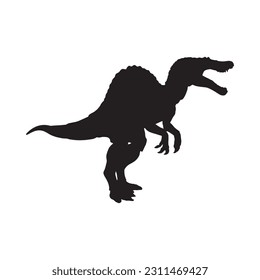 Silhouette illustration of a spinosaurus