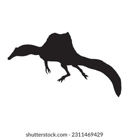 Silhouette illustration of a spinosaurus