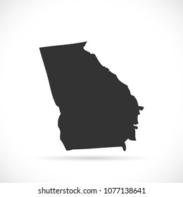 Silhouette illustration of the state of Georgia isolated on a white background.