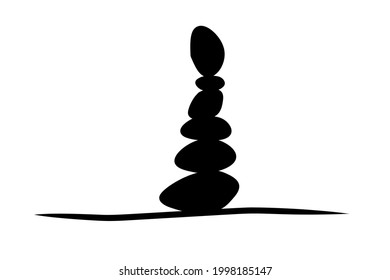 Silhouette illustration of stone balancing 