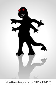 Silhouette illustration of a strange creature 