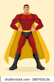 Silhouette illustration of a superhero posing with hands on hips