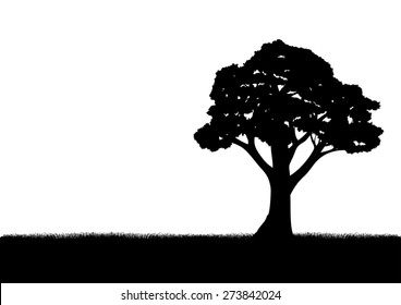 Silhouette illustration of a tree