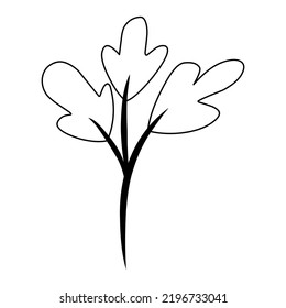 silhouette illustration of tree branches, twigs, palm leaves, and plants