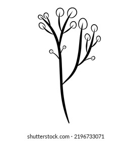 silhouette illustration of tree branches, twigs, palm leaves, and plants