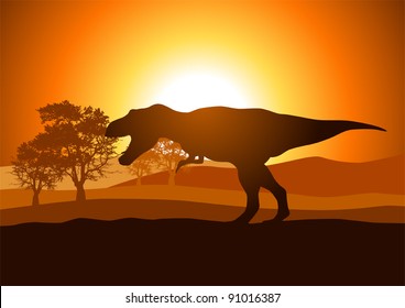 Silhouette illustration of Tyrannosaurus