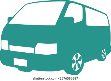 Silhouette illustration of a van type car