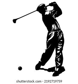 Silhouette illustration vector of a golfer man