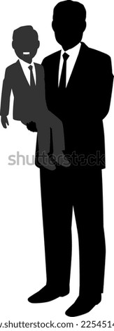 Silhouette illustration of a ventriloquist
