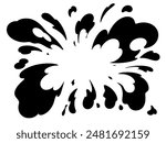 Silhouette of an illustration of a water explosion effect