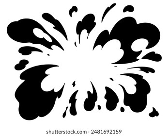 Silhouette of an illustration of a water explosion effect