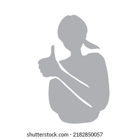 Silhouette Illustration Of A Woman Making A Nice Gesture