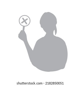 Silhouette illustration of a woman making a no-no gesture