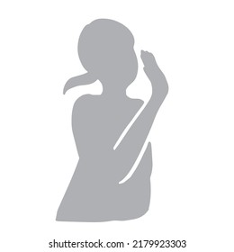 Silhouette Illustration of a Woman Talking Secretly with Her Hands on Her Cheeks