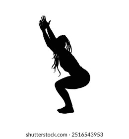 Silhouette illustration yoga pose design isolated