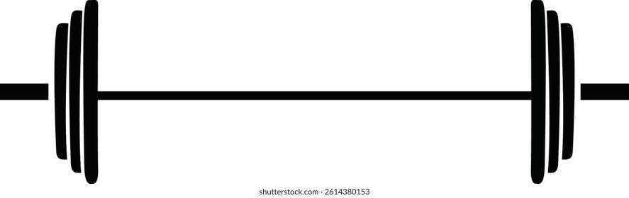 Silhouette image of barbell for fitness