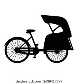 silhouette image of a becak