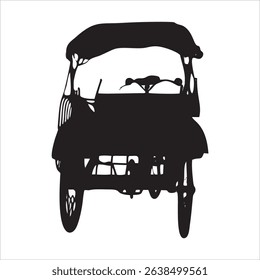 silhouette image of a becak