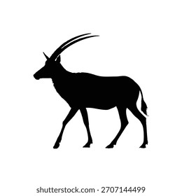 silhouette image of a black oryx