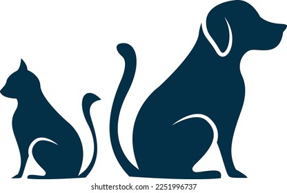 Silhouette image of cat and dog.