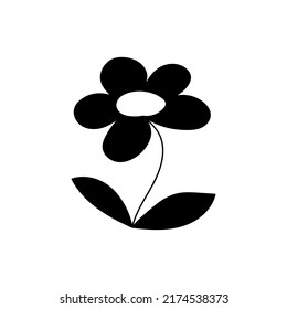 Silhouette Image Chamomile Vector Illustration Flower Stock Vector ...