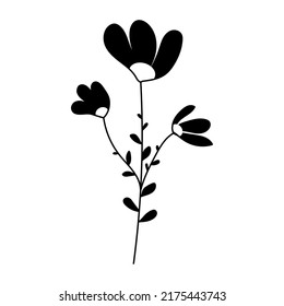 Silhouette image of chamomile. Vector illustration of a flower. Flowers and plants.