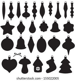 Silhouette image of Christmas baubles set