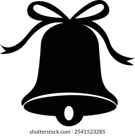 Silhouette image of Christmas bell