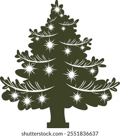 Imagen de la silueta del árbol de Navidad