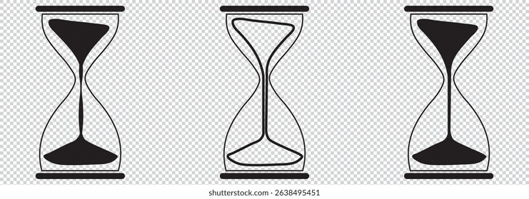 silhouette image of classic hourglass timer EPS 10