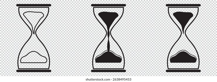 silhouette image of classic hourglass timer EPS 10