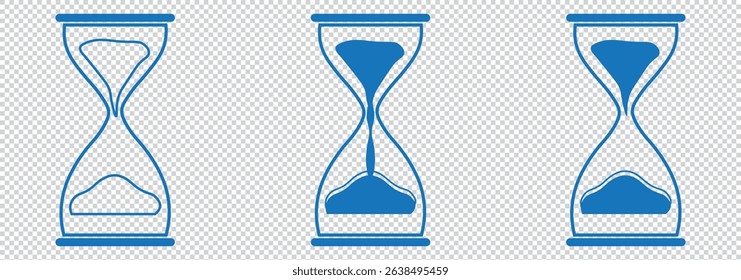 silhouette image of classic hourglass timer EPS 10