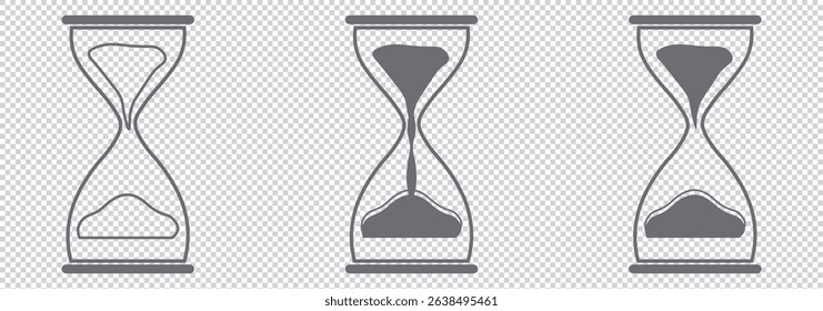 silhouette image of classic hourglass timer EPS 10