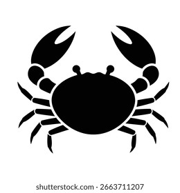 silhouette image of a crab with a transparent background