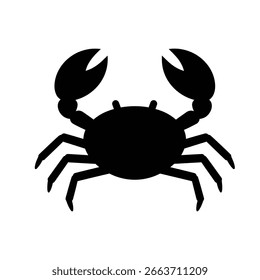 silhouette image of a crab with a transparent background