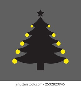 Imagen de la silueta del árbol de Navidad decorado